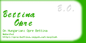 bettina opre business card